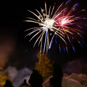 Fireworks in the sky.