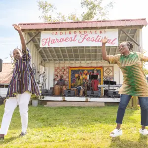 A couple dancing at the Adirondack Harvest Festival.