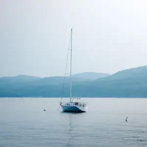 A sailboat on Lake Champlain.