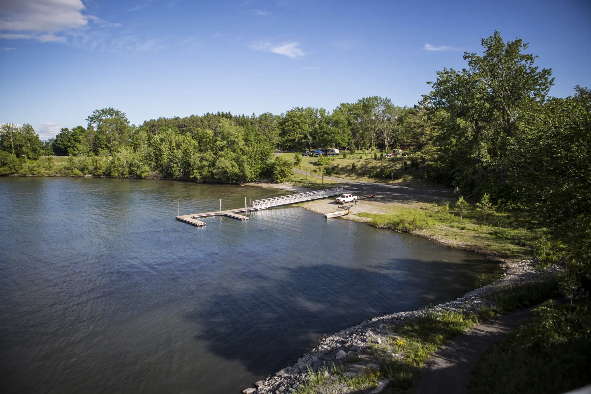 This view from the lake shows the scenic possibilities.