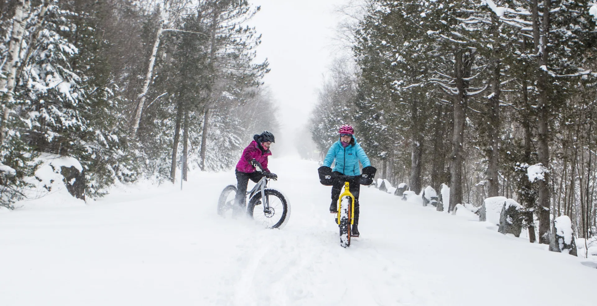 Winter fat tire biking in the Lake Champlain Region.