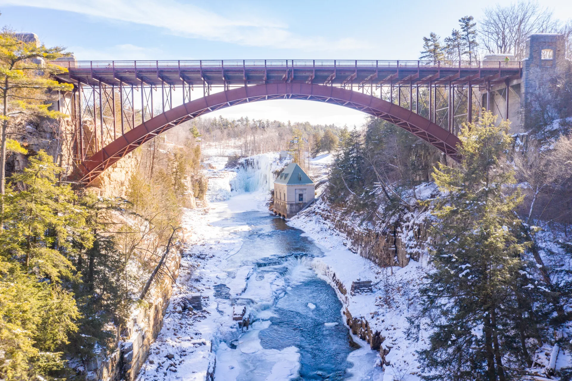 Views of a chasm in the winter.
