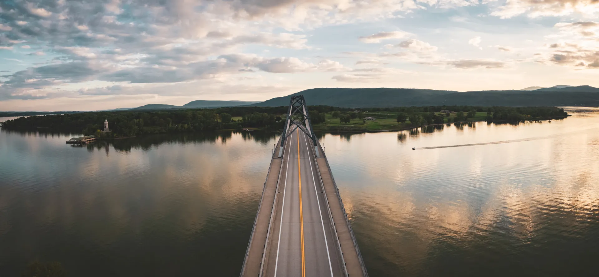 Aerial view of the Champlain Bridge