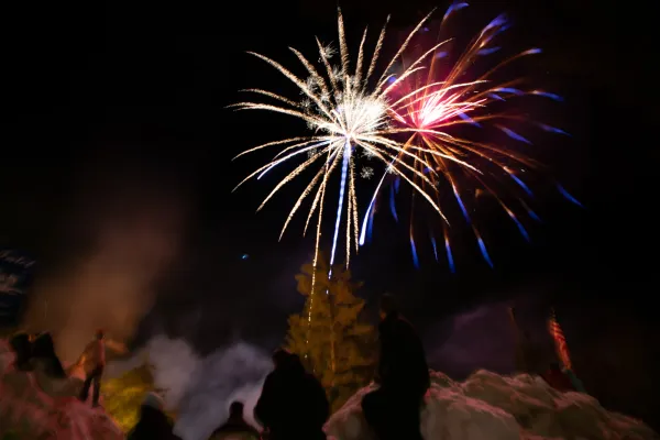 Fireworks in the sky.
