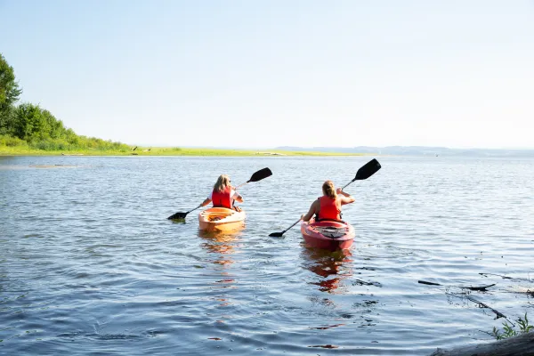 Paddlers on the bay, heading for Lake Champlain.