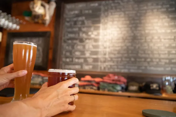 a hand holding a glass of beer