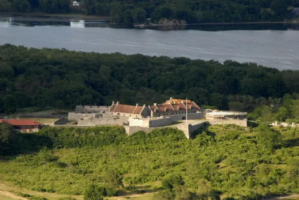 An aerial view of Fort Ticonderoga
