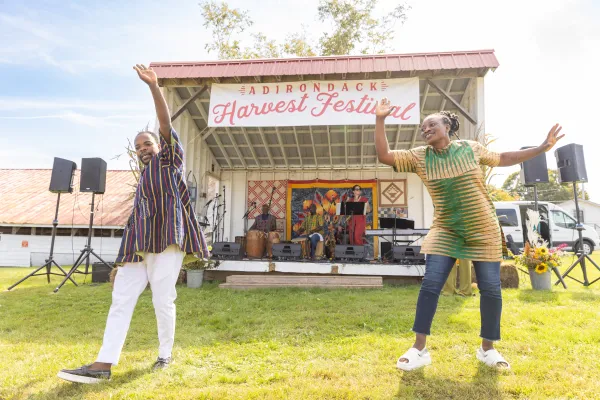 A couple dancing at the Adirondack Harvest Festival.