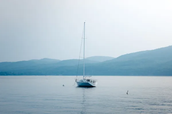 A sailboat on Lake Champlain.