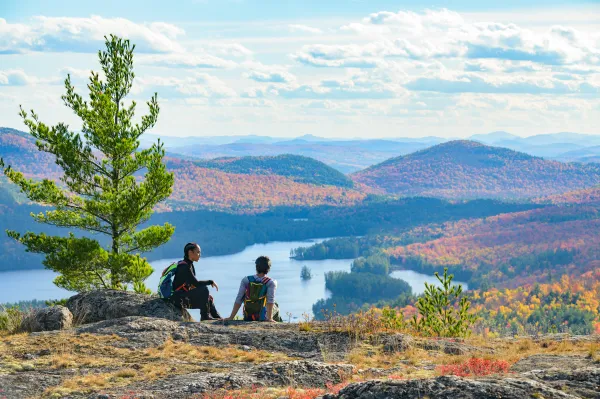 The views from Treadway Mountain of water and peaks.