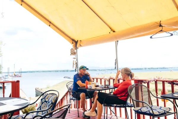 Dockside cafe at the marina