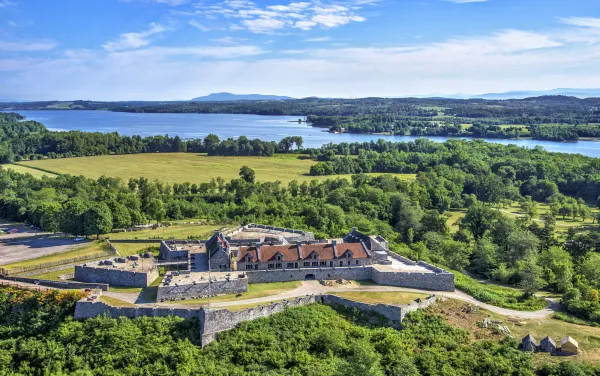 An aerial view of Fort Ticonderoga