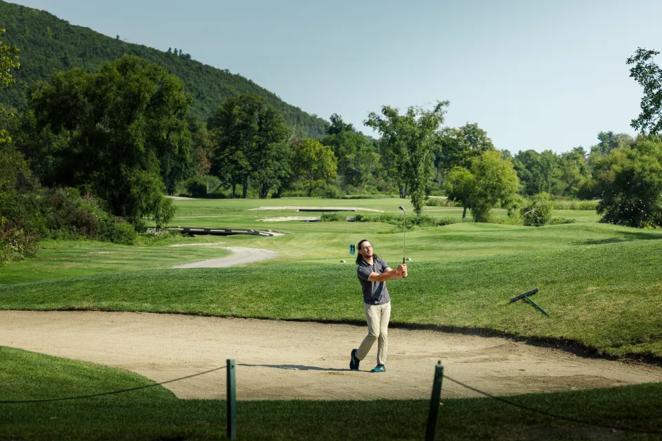 man playing golf