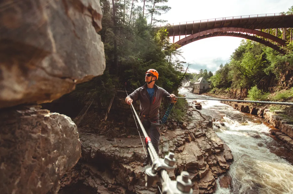 Adventuring at Ausable Chasm.