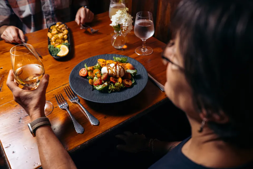 woman eating food